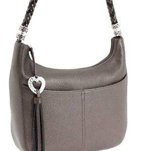 Brigton Barbados Ziptop Hobo Pewter Purse